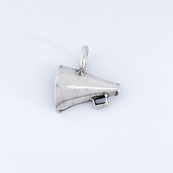 Vintage Thailand Sterling Silver 925 Cheer Megaphone Pendant Charm - Picture 2 of 7